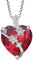 starchenie Collane Donna Argento Sterlina 925 Cuore e delle stelle Rubino Zirconi Collane Ciondolo Gioielli Regalo