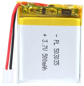 Uxney Batteria agli ioni di litio agli ioni di litio da 3,7 V, 500 mAh, 503035, con connettore 2P-PH, con griglia da 2,0 mm