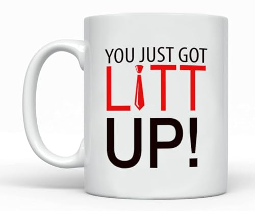 MoltDesigns You Just Got Litt Up! Louis-Litt – Harvey-Specter – Suits Mug – Lustige Kaffeetasse – Offizielle Louis-Litt-Tasse aus dem Film As Seen On Suits, Geschenk für Kaffeeliebhaber, Geschenk