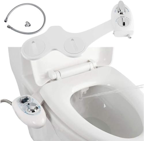 DaoGeSir Ultra-Slim Nicht Elektrisch Bidet Einsatz Für Toilette Mit Einziehbare Selbstreinigende Doppeldüsen Mechanisches Bidet Für Toilette Für Kaltes Wasser Für Feminine Wash