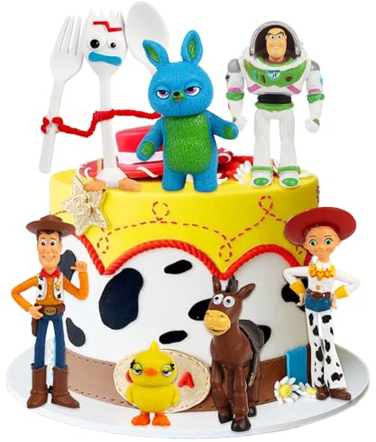 Powamg Tortendeko Figuren, 7 pcs Kuchen Figur, Tortendeko Geburtstag Deko Kuchen Figuren, Cake Topper Geburtstag Mädchen Junge Kinder, für Babyparty, Geburtstag Party Torte Deko Supplies