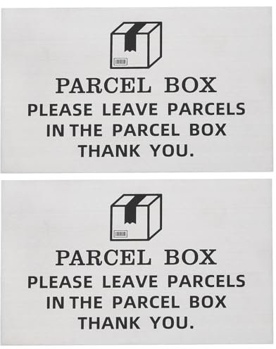 eMagTech 2PCS Aluminum Metal Sign Rust Free Plaque Please Leave PARCELS in The Parcel Box Thank You for Deliveries Parcels Post Note Plaque 15X10CM