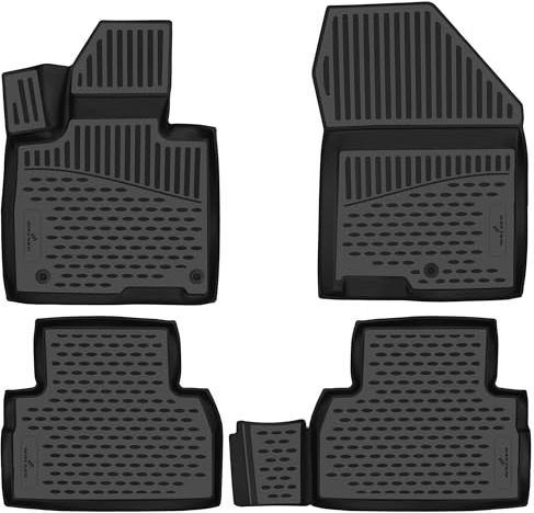 Walser XTR Gummi Fussmatten Auto für Hyundai Santa Fe 4 (TM, TMA) 02/2018-2024, 100% passgenaue Auto Fußmatten, robuste Universal Fußmatte Auto, Gummimatten Auto, Auto Fussmatten Gummi