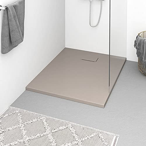 Sufrk Duschwanne SMC Braun 100x80 cm Bodengleiche Dusche Duschscheibe
