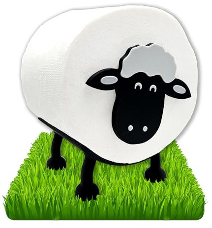 Toilettenpapierhalter Schaf für 38 und 42mm Rollen - Toilettenschaf, Toilettenpapier, Klorollenhalter, Klopapierhalter Aufbewahrung oder als Geschenk - Made by R-Satz Shop