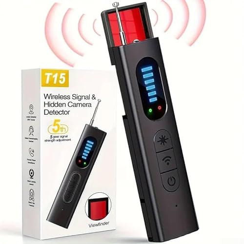 Zilimontt GPS-Minitrack-Detektor, Kamera-Detektor, tragbarer Anti-Spionage-Detektor, für Hotel, Bad, Auto, Reisen, Infrarot-GPS-Minitrack-Detektor, Anti-Abhören,