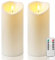 Homemory 10cm x 22,8cm Wasserdicht Flackernden Flammenlose Kerzen, Outdoor-Batterie Betriebene LED-Säule Kerzen mit Fernbedienung Timer, Elektrische Gefälschte Kunststoff-Kerzen, Elfenbein, 2er-Set