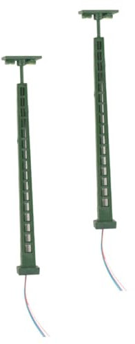 Tofficu 2stücke Miniatur-Eisenbahn-signalanzeige-Modell Edelstahl Für Sandtisch-verkehrslampe Mini-signalanzeige Für Zuglichtmodelle Simulations-verkehrslampe Für Mini-landschaftslicht