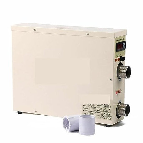AUBEST Riscaldatore della Piscina, Termostato Digitale Elettrico dello scaldabagno da 5,5 KW for Il Riscaldamento dell'Acqua del Bagno della Vasca idromassaggio della Piscina