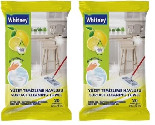 Whitney Large Floor/Surface Lemon Wipes | Pack of 40