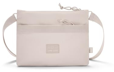 Johnny Urban Umhängetasche Herren & Damen Beige - Drew - Kleine Messenger Bag Zum Umhängen - Flache Sacoche für Stadt, Reise, Konzert, Festival - Wasserabweisend