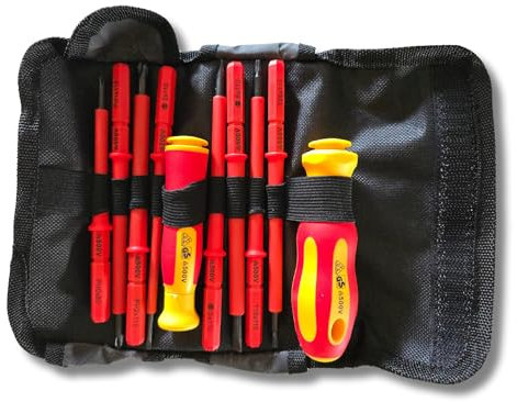Juego Destornilladores de Electricista Aislados 500V – 10 Piezas con estuche