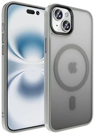 tigratigro Cover Magnetica per iPhone 13 Mini, Compatibile con MagSafe, Custodia Traslucida Opaca Posteriore Sottile Antiurto Protettiva Case, Protezione Antiurto di Grado Militare, Argento