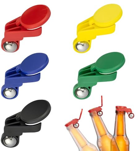 yotutun Flaschenverschluss, 5 Stück Vollautomatischer Flaschendeckel, Bunt Bierflaschenverschluss, Wiederverwendbarer staubdicht Insektenschutz Flaschenverschluss für Bierflaschen, Glasflaschen, Cola