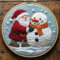 Punch Needle kit for Beginners DIY Embroidery – Santa Claus Dressing Snowman in Scarf, Punch Stitching kit for Adults, Needle Punch Kits for Adults