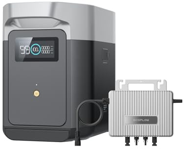 EcoFlow Delta 2 Zusatzakku 1024Wh, 0% VAT WLAN Stream Mikrowechselrichter 800W, LiFePO4-Batterie, erweiterbare Energie für Camping, Notfallstrom Zuhause, Wohnmobil
