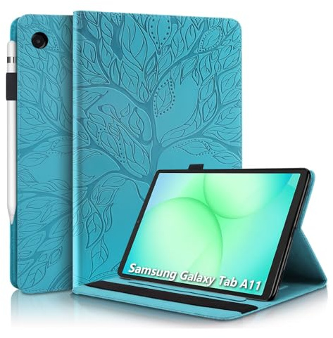 Succtopy Case for Galaxy Tab A11 8.7 2025 SM-X133 SM-X135 Folio Flip PU Leather Cover Pen Holder Protective Tablet Case with Stand Function for Samsung Galaxy Tab A11 2025 8.7 Inch Blue