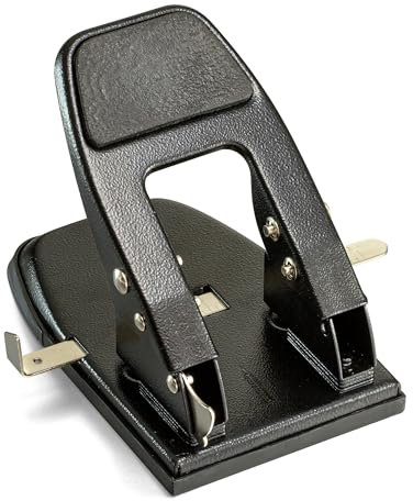 Officemate Punch à 2 trous, poignée rembourrée, noir, capacité de 50 feuilles (90082).