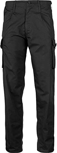 Mil-Com Men's Black MOD Police Pattern Cargo Pants, Size Medium