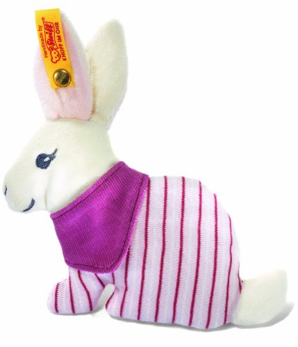 Steiff 237539 Hoppi Häschen Rassel 15 weiß/rosa