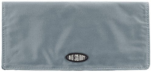Big Skinny, Damen Executive Slim Geldbörse, zweifach faltbar, mit Scheckbuchfach, für bis zu 40 Karten, leicht, schlank, dunkelgrau