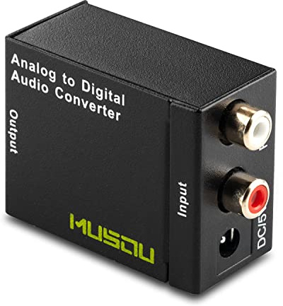 Musou RCA Analog to Digital Optical Toslink Coaxial Audio Converter Adapter with Optical Cable