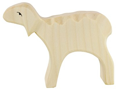 Holzspielwaren Ackermann Schaf aus Holz (Kopf Oben) – Bauernhof Holzspielzeug, aus Schwäbischer Handarbeit (100% ökologisch)