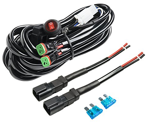Eyourlife 180W/10Ft Kabelbaum Kabelsatz Relais Adapter für KFZ Scheinwerfer Arbeitsscheinwerfer Tagfahrleuchten Lichtleisten (für 2 Lampe max. 180W, 3m)