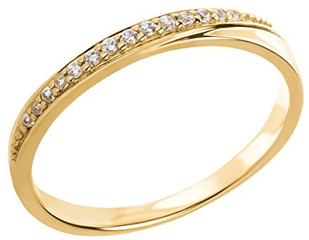 Ardeo Aurum Damenring aus 375 Gold Gelbgold mit Zirkonia im Brillant-Schliff Verlobungsring