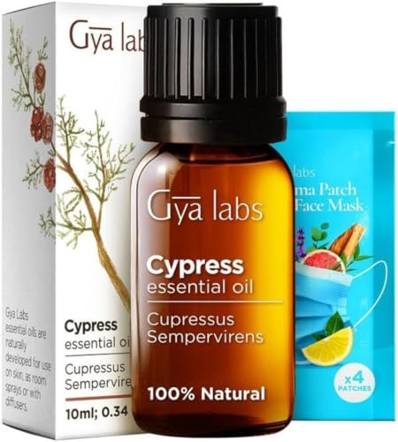 Gya Labs Ätherisches Zypressenöl (10ml) – Reines Öl von therapeutischer Qualität – Zur Linderung von Trockenheit, Schmerzlinderung und glattere Atmung – Verwendung im Diffusor oder auf der Haut