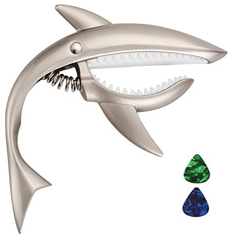 Imelod Kapodaster Hai Kapodaster aus Zinklegierung für Akustik- und E-Gitarren mit gutem Griffgefühl, ohne Fret Buzz und langlebig(Grau)