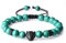 COAI Geschenkideen Glücksarmband aus Malachit Verstellbares Armband Unisex mit CZ Panther-Kopf Charm