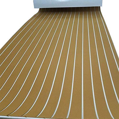 YIYIBY Schiff Boot Jacht Bodenbelag Teak Form Eva Schaum Matte FußBoden Selbstklebend 240Cm rutschfeste Synthetische Teakdecks FüR Boote(94,5 ''*35,4 '')