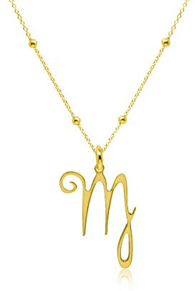 WANDA PLATA Kette Sternzeichen für Damen 925er Sterlingsilber Vergoldet, Horoskop Anhänger, Astrologie (Jungfrau)