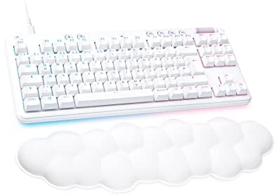 Logitech G713 kabelgebunden Tastatur mit LIGHTSYNC RGB-Beleuchtung, Taktile Switches (GX Brown) und Handballenauflage, PC/Mac - Weiß