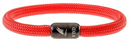 Wind Passion Bracelet Rouge Aimanté Magnétique Corde Marin Nautique pour Homme et Femme, Taille X-Large