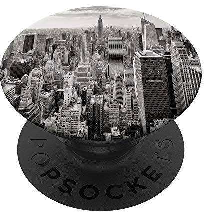 PopSockets Empire State Building Schwarzweiss-Manhattans New York USA PopSockets PopGrip: Ausziehbarer Sockel und Griff für Handys/Tablets mit Tauschbarem Top