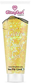 Holografisches Glitzergel für Gesicht und Körper - kosmetischer Glitzer für das Haar - 12 ml - Kesses Kanariengelb