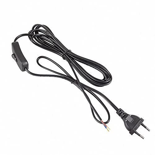 Mextronic Cable de alimentación 3 m enchufe europeo + interruptor 300 SW C7 negro extremo abierto
