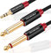 SHULIANCABLE Cable Audio 3.5mm a Doble 6.35mm, Estéreo Jack Cable con para Mezclador, Amplificador, Guitarra (3M)