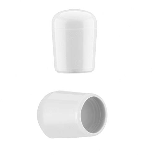 EMFA Kappen für Rundrohre 25 mm Weiß (RAL 9010) 25 Stück Fußkappen Endkappen Kunststof 2,5 cm