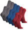 DANISH ENDURANCE 6 Paar Bambus Business Socken, Bunte Sommersocken, Superweich & Atmungsaktiv, Anti-Blasen, Unisex für Herren & Damen, Mehrfarbig (2x Grau, 2x Blau, 2x Weinrot), 39-42