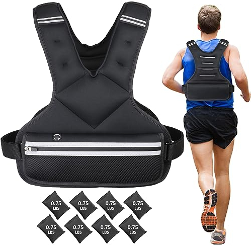 JoyPlus Chaleco de peso ajustable de 1,8 a 15 libras, chaleco deportivo con peso, chaleco de entrenamiento de fuerza para hombres y mujeres, equipo de entrenamiento con pesas