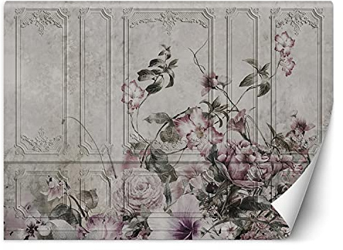 Vliestapete - Tapete 350x245 - Fototapete 3d Effekt - Wanddekoration fur Wohnzimmer - Wandtapete Einfach zu Montieren - Reben Blätter Blumen