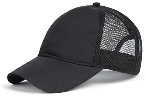 Zylioo XL/XXL Trucker Cap Basecap Für Großen Kopf,Mesh Running Caps Größe 62cm,UV Schutze Sommer Sport Kappen Atmungsaktiv Baseballkappe Schwarz(Black), XXL(62CM)