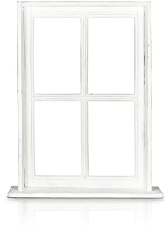 Blümelhuber Ventana decorativa vintage de establo, estilo rústico, con marco y bandeja, para colgar o colocar de pie