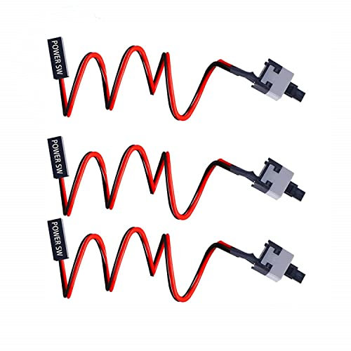 Siganorpy 3 Pack SW PC Desktop Power Cable On/Off Push Button ATX Computer Switch Cord 2Pin 50CM