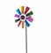 Marooma Moulin à vent de jardin, 73 cm, en métal arc-en-ciel, décoration de jardin, pivotant avec piquet de jardin, sculpture de cour 9.4x28.7in