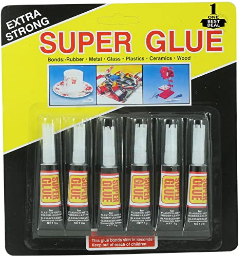 Super Glue Extra Strong Premium Quality 3g - 12 Pack Transparent Glue Quick Dry Adhesive for Instant Repair Plastic Rubber Wood Glass Leather DIY Craft
