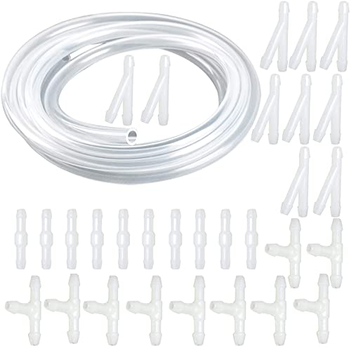 HUAZIZ 5m Scheibenwaschanlage Schlauch, Wischwasserschlauch Reparaturset, Automotive Schlauch, Isolierschlauch, Universal Scheibenwaschanlage mit 30 Schlauchverbinder, Transparent